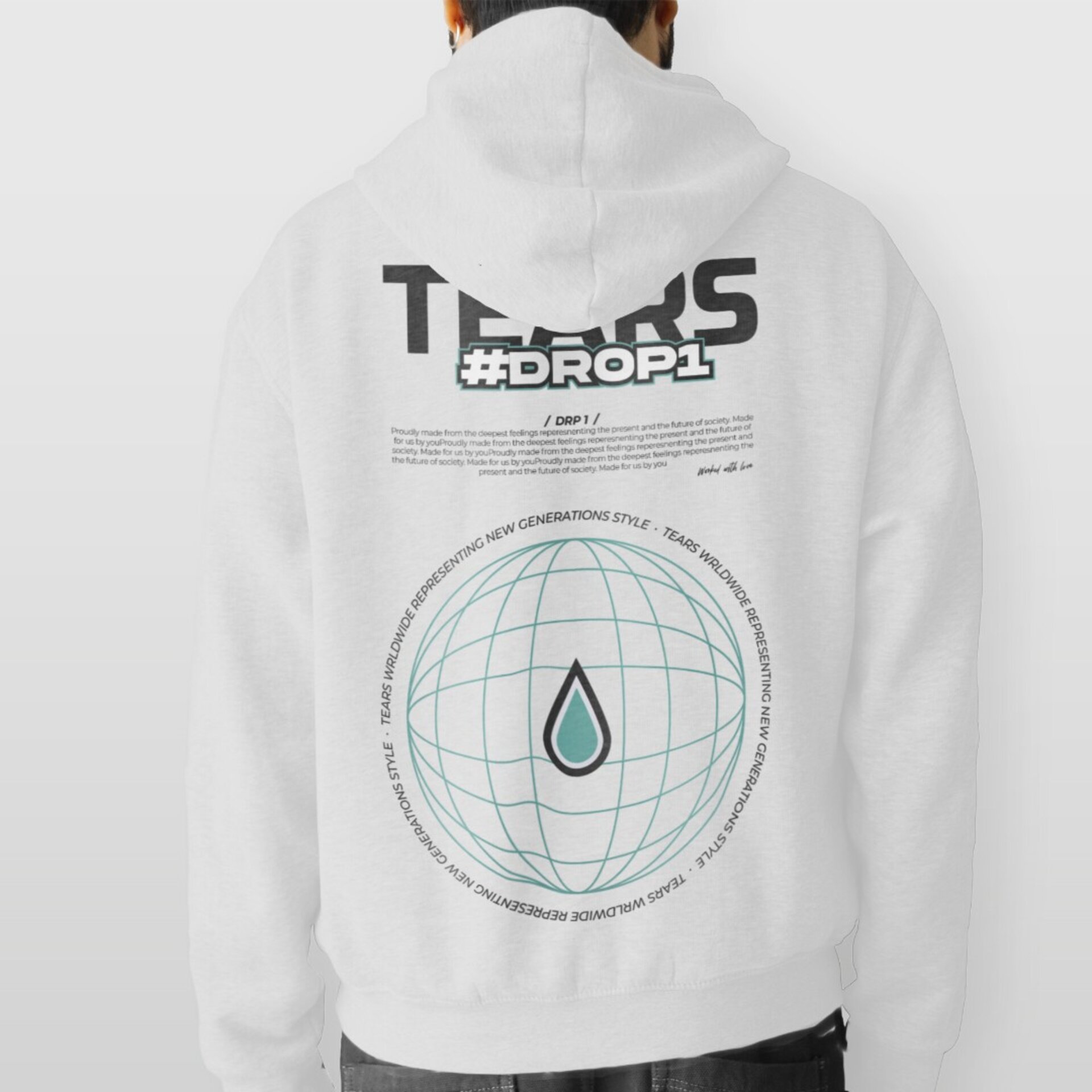 DROP1 WHITE HOODIE - 3